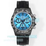 TWF Swiss Replica Rolex Daytona 4130 Chronograph Ice Blue Dial Carbon Fiber Watch 